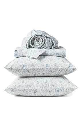 Coyuchi Print Organic Cotton Percale Sheet Set in Tidal Meadow at Nordstrom, Size California King