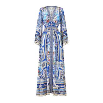 Camilla Ottoman Opulence Kimono Sleeve Dress - - Dresses - Donna - Blu - M