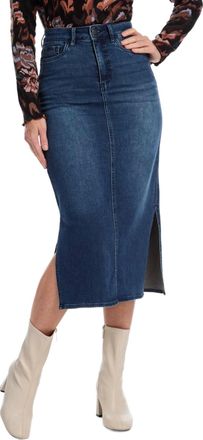 FDJ Column Midi Skirt In Blue