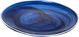 Zodax Monte Carlo 6Pc Set 10.25In Indigo Alabaster Glass Plates