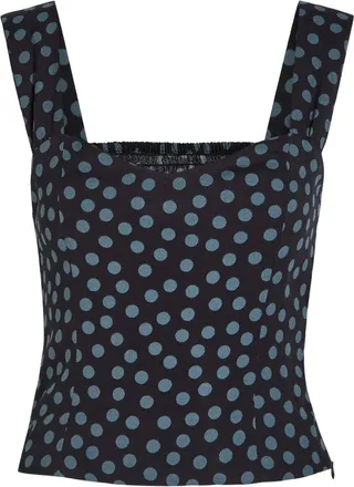 Reformation Hester top met stippen - Zwart