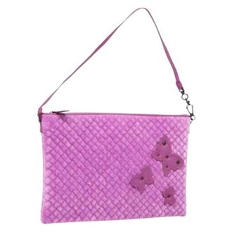 Bottega Veneta Pre-owned Clutches, female, Purple, Size: ONE SIZE Pre-owned Velor Shoulder Bag