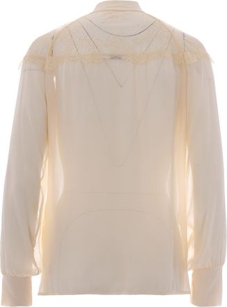 Patrizia Pepe Womens Blouse Pizzo Warm Ivory Shirt