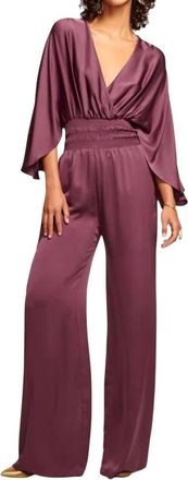 Ramy Brook Cheri Wide Leg Jumpsuit In Burgundy