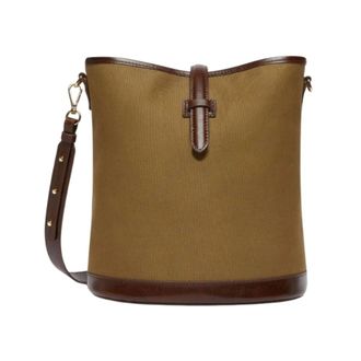 Max Mara Bronze Canvas Bucket Bag Domizia1 - female - Max Mara - Cross Body Bags - Brown - ONE SIZE - Bags