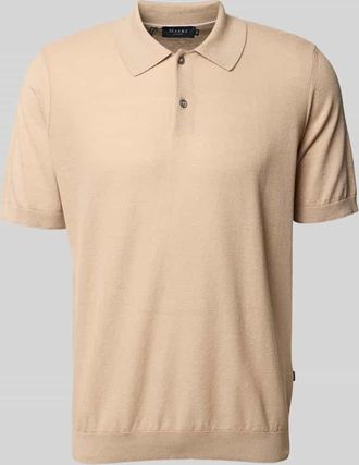 Maerz MAERZ Muenchen Regular Fit Poloshirt aus Baumwoll-Leinen-Mix in Sand, Gr&ouml;&szlig;e 50