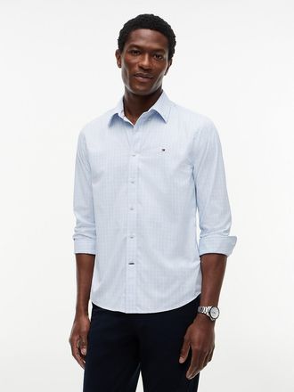 Tommy Hilfiger Mens Regular Fit Check TH Performance Shirt - Breezy Blue - XXL
