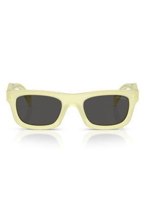 Prada 50mm Pillow Sunglasses in Frosted Vanilla /Dark Grey at Nordstrom