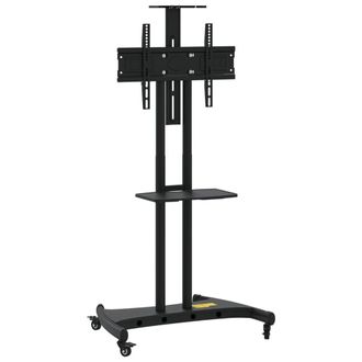 Berkfield Home TV Stand on Wheels 32-70 Inch Screen Max VESA 600x400 mm 60kg in Black