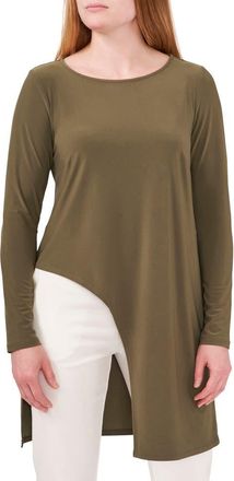 Chaus Asymmetrical Hem Long Sleeve Tunic in Olive 304 at Nordstrom, Size X-Large