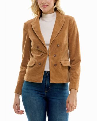 Nicole Miller Natalie Corduroy Blazer In Light Tan
