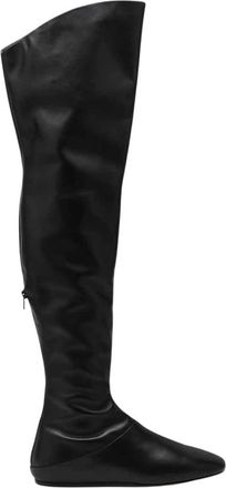 Le Monde Beryl Zwarte Leren Laarzen - Dames - Over de knie laarzen - Zwart - 36 EU - Schoenen