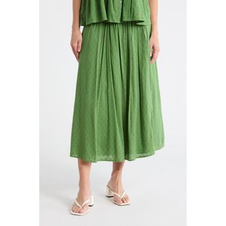 Melrose and Market Clip Dot Midi Skirt in Green Willow at Nordstrom Rack, Size Xx-Small