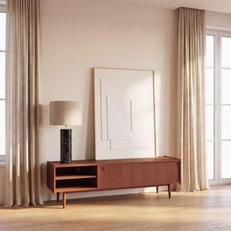 Maisons du monde Mueble TV vintage con 2 puertas en marr&oacute;n