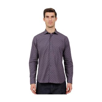 Tintoria Mattei Overhemden, Heren, Veelkleurig, XL, Katoen, Camicia in cotone con fantasia arabesca