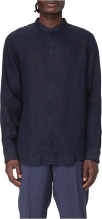 A|X Armani Exchange Klassiek Linnen Overhemd - Heren - Casual Overhemden - Blauw - XL - Linnen - Overhemden