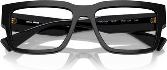 Miu Miu 0mu 02xv Oversized Rectangular Acetate Sunglasses with Gold-tone Accents