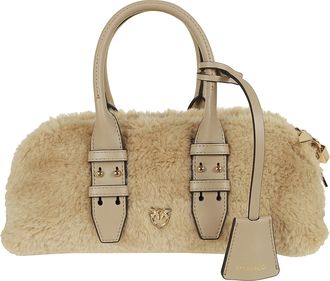 Pinko Horizontal Escape Soft Teddy Leather Bowling Bag