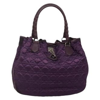 Dior Pre-owned Handbags, female, Purple, Size: ONE SIZE Pre-owned Nylon Tote Bag