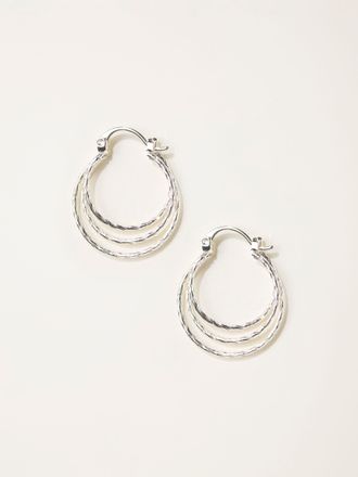 Fat Face FatFace Silver Tone Large Multi Hoop Earrings