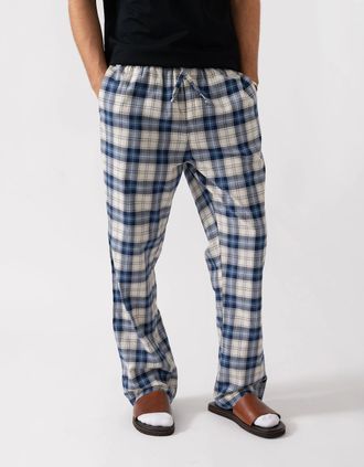 GANT Mens GANT Mens Checked Pyjama Pants - 473 Blue Water - Size: M