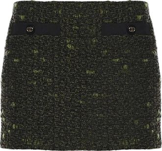 Gucci Rokken, Dames, Groen, S, Wol, Wol boucl&eacute; rok