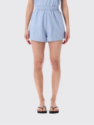 American Vintage High-Waisted Cotton Shorts with Elasticated Waist