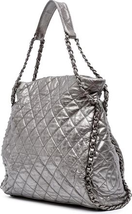 Chanel Shopper - 2010-2011 Large Quilted Metallic Calfskin Chain Me - für Damen