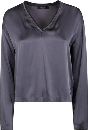 Fabiana Filippi Blouse met V-hals - Grijs
