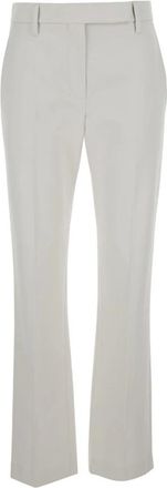 Brunello Cucinelli Monilli Versierde Broek - Dames - Wijde Broeken - Wit - L - Katoen - Broeken