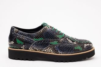 Hogan Snakeskin Platform Brogue Boots