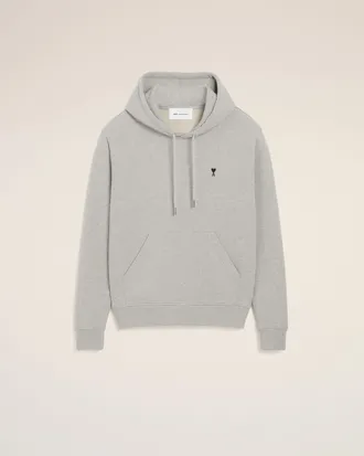 Ami Grey Cotton Contrasted Ami De Coeur Hoodie Grey - XXL - for Men