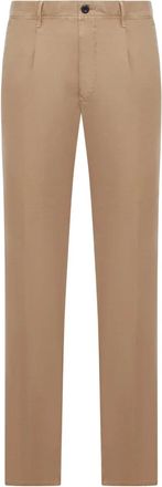 Incotex Geplooide katoenen chino - Beige