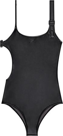 Courr&egrave;ges Badpak met gespdetail en uitgesneden details - Zwart