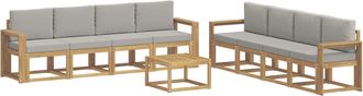 vidaXL Conjunto De Sof&aacute;s De Exterior 9 Uds. Blanco Y Gris Claro Vidaxl