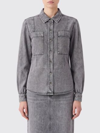 Patrizia Pepe Slim Fit Shirt in Cotton Denim with Patch Pocket