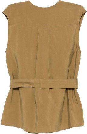 Alysi Modal Blouse with Belt Blouse - Green
