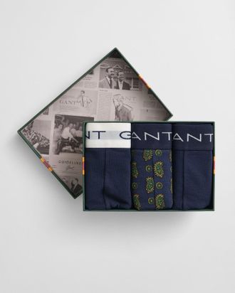 GANT Men 3-Pack Paisley Print Trunks Gift Box (XXXL) MARINE