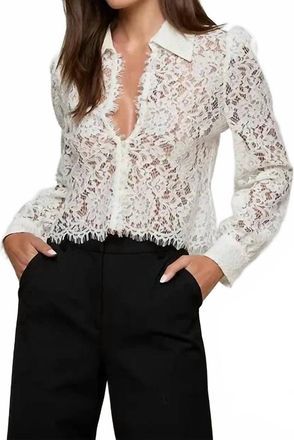 L'agence Anita Lace Button Up Top In Ivory