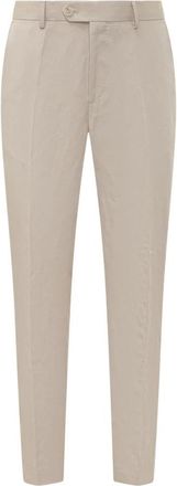 HUGO BOSS Broeken - Heren - Chinos - Beige - L - Tweed - Broeken