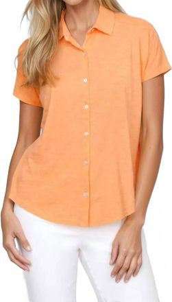 Elliott Lauren Button Front Tee In Creamsicle