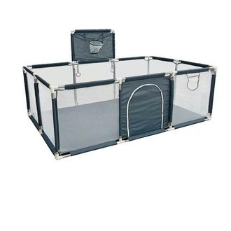 OEM Parc Pour Enfants, Barri&egrave;res De S&eacute;curit&eacute;, Terrain De Jeu Polyvalent, Gris Fonc&eacute; Sans Filet