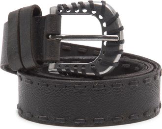 Free People Holt Leather Belt in Black at Nordstrom, Size X-Small/small