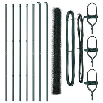 Berkfield Home Hexagon Fence Green 1.5x10 m Steel