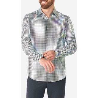 OppoSuits Discoballer Modern Tailored Fit Button-Up Shirt in Black Multi at Nordstrom, Size Xxx-Large