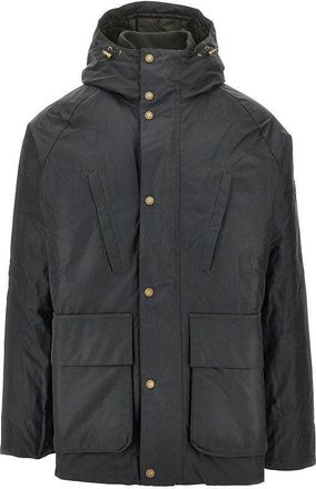 Barbour Oakdale waxed cotton padded parka coat Woman XXL