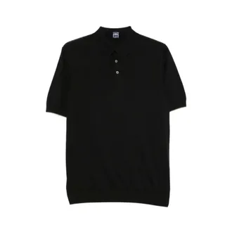 Fedeli Polo Shirts, male, Black, Size: 5XL Crew Neck Polo