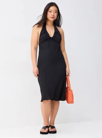 Twik Womens Crepe halter midi dress