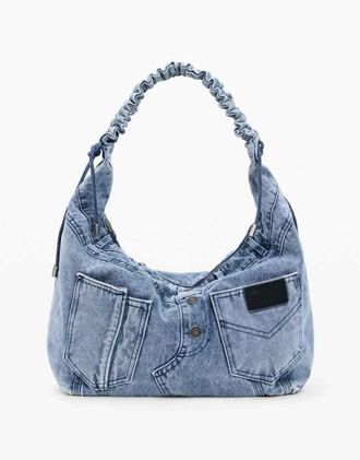 Desigual Borsa media in denim blu