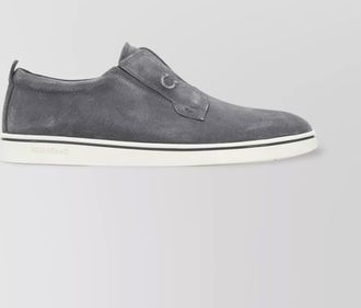 Ferragamo slip-ons with round toe and suede upper